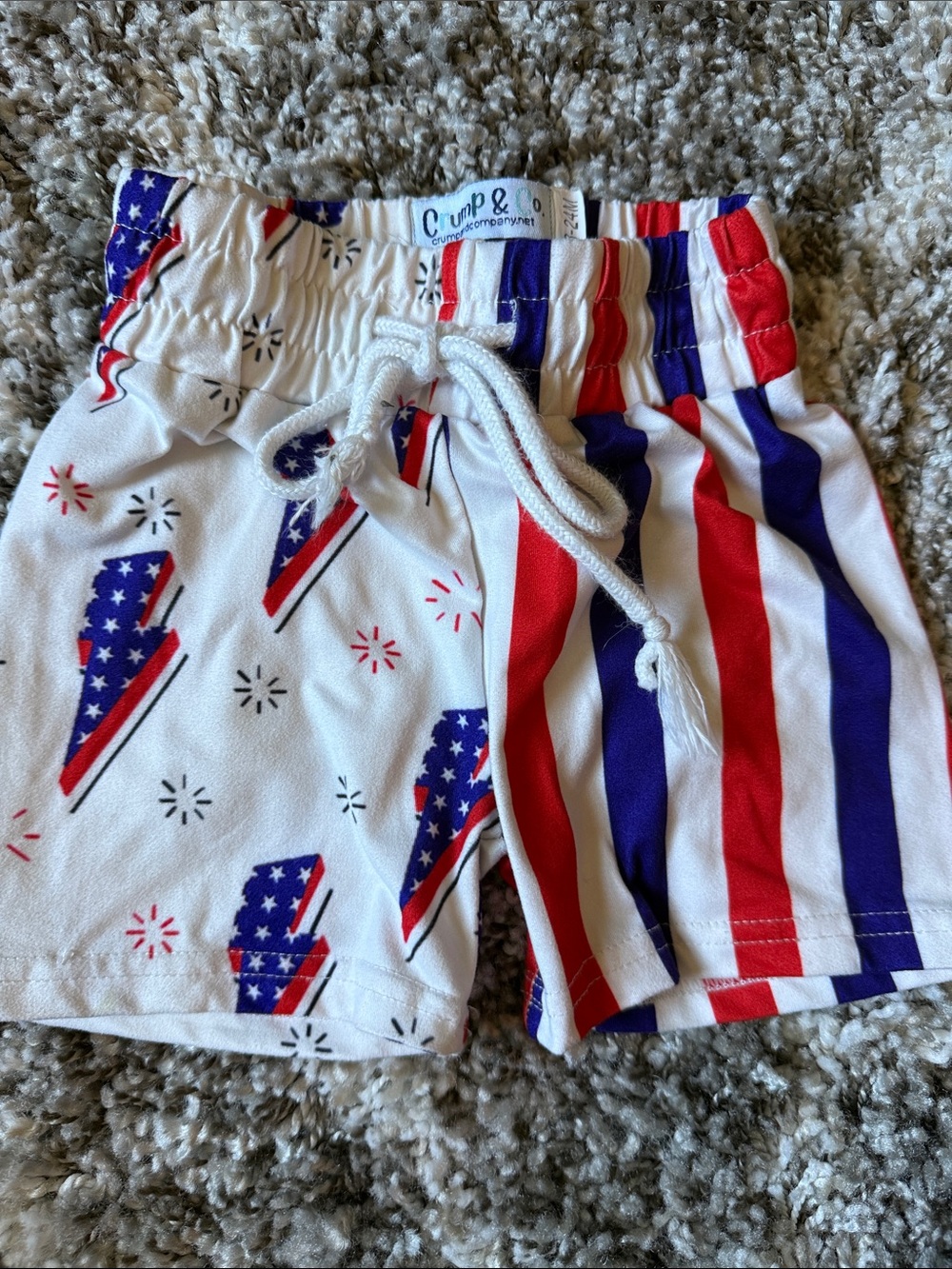 Crump & co. Kids' Red, White & Blue Patriotic Shorts- 18/24m
